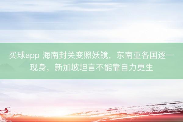 买球app 海南封关变照妖镜，东南亚各国逐一现身，新加坡坦言不能靠自力更生