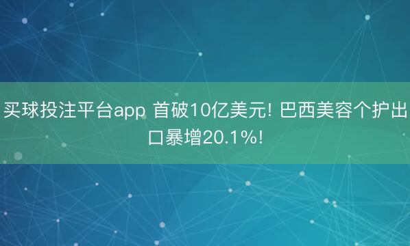 买球投注平台app 首破10亿美元! 巴西美容个护出口暴增20.1%!