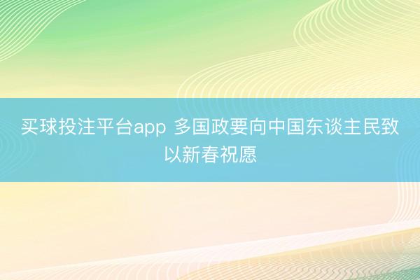买球投注平台app 多国政要向中国东谈主民致以新春祝愿