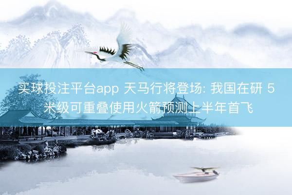 买球投注平台app 天马行将登场: 我国在研 5 米级可重叠使用火箭预测上半年首飞