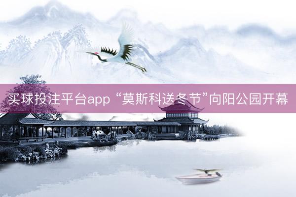 买球投注平台app “莫斯科送冬节”向阳公园开幕