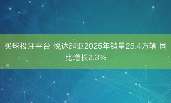 买球投注平台 悦达起亚2025年销量25.4万辆 同比增长2.3%
