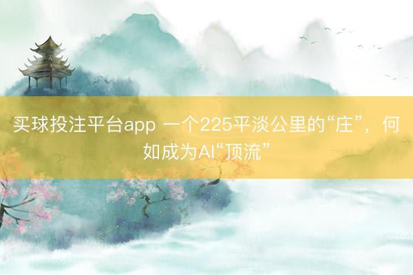 买球投注平台app 一个225平淡公里的“庄”,何如成为AI“顶流”