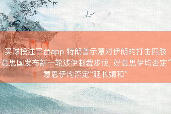 买球投注平台app 特朗普示意对伊朗的打击四肢将抓续, 好意思国发布新一轮涉伊制裁步伐, 好意思伊均否定“延长媾和”