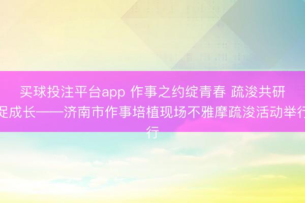 买球投注平台app 作事之约绽青春 疏浚共研促成长——济南市作事培植现场不雅摩疏浚活动举行