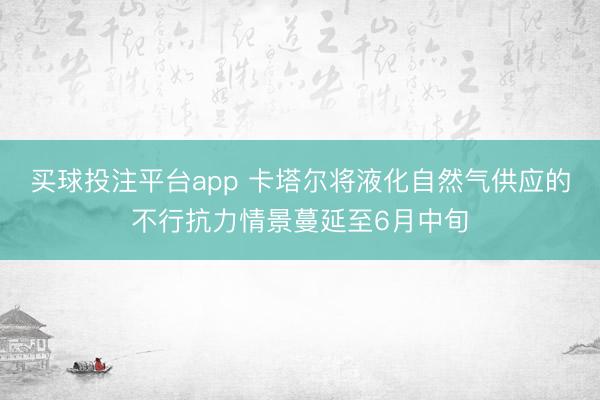 买球投注平台app 卡塔尔将液化自然气供应的不行抗力情景蔓延至6月中旬