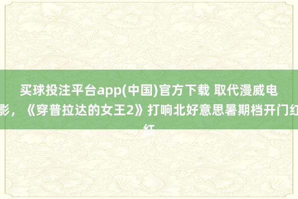 买球投注平台app(中国)官方下载 取代漫威电影,《穿普拉达的女王2》打响北好意思暑期档开门红