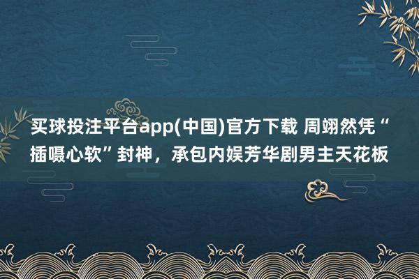 买球投注平台app(中国)官方下载 周翊然凭“插嗫心软”封神,承包内娱芳华剧男主天花板