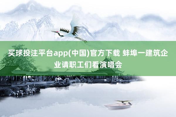 买球投注平台app(中国)官方下载 蚌埠一建筑企业请职工们看演唱会