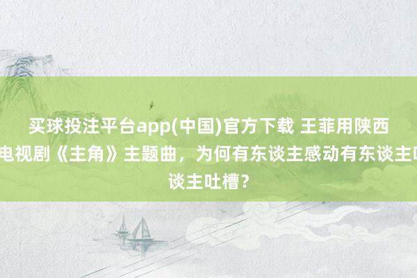 买球投注平台app(中国)官方下载 王菲用陕西话唱电视剧《主角》主题曲，为何有东谈主感动有东谈主吐槽？