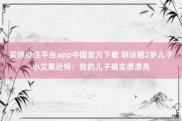 买球投注平台app中国官方下载 明谈晒2岁儿子小艾果近照:我的儿子确实很漂亮