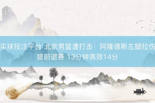 买球投注平台 北京男篮遭打击:阿隆德斯左腿拉伤提前退赛 13分钟高效14分