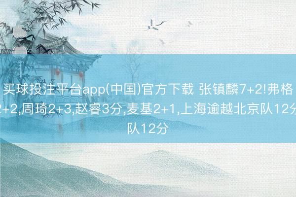 买球投注平台app(中国)官方下载 张镇麟7+2!弗格2+2,周琦2+3,赵睿3分,麦基2+1,上海逾越北京队12分