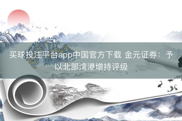 买球投注平台app中国官方下载 金元证券:予以北部湾港增持评级