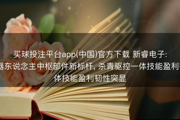 买球投注平台app(中国)官方下载 新睿电子: 工业机器东说念主中枢部件新标杆， 杀青驱控一体技能盈利韧性突显