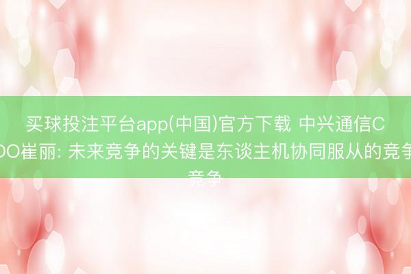 买球投注平台app(中国)官方下载 中兴通信CDO崔丽: 未来竞争的关键是东谈主机协同服从的竞争