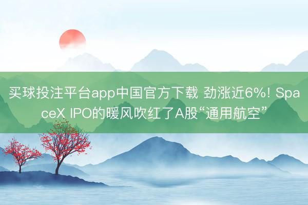 买球投注平台app中国官方下载 劲涨近6%! SpaceX IPO的暖风吹红了A股“通用航空”