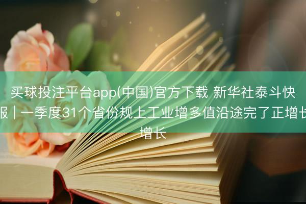 买球投注平台app(中国)官方下载 新华社泰斗快报 | 一季度31个省份规上工业增多值沿途完了正增长