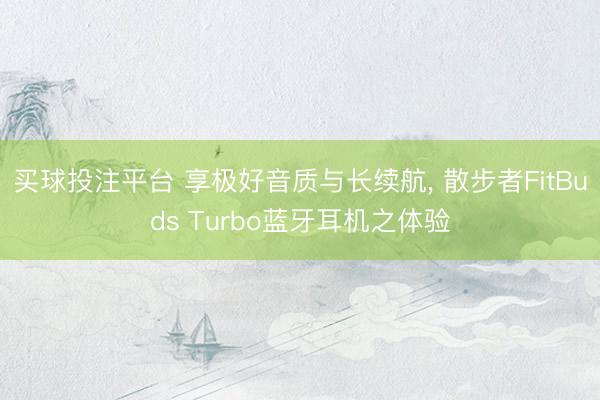 买球投注平台 享极好音质与长续航， 散步者FitBuds Turbo蓝牙耳机之体验